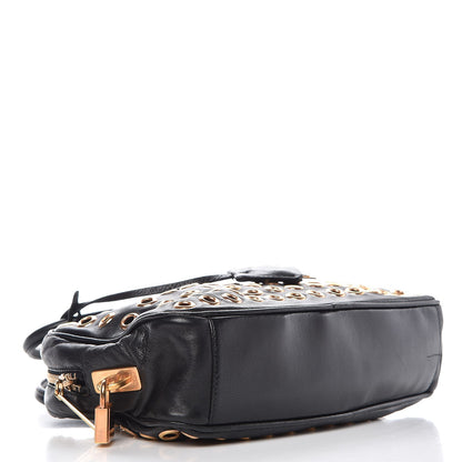 Prada Nappa Metal Grommet Bauletto Black 4 of 9