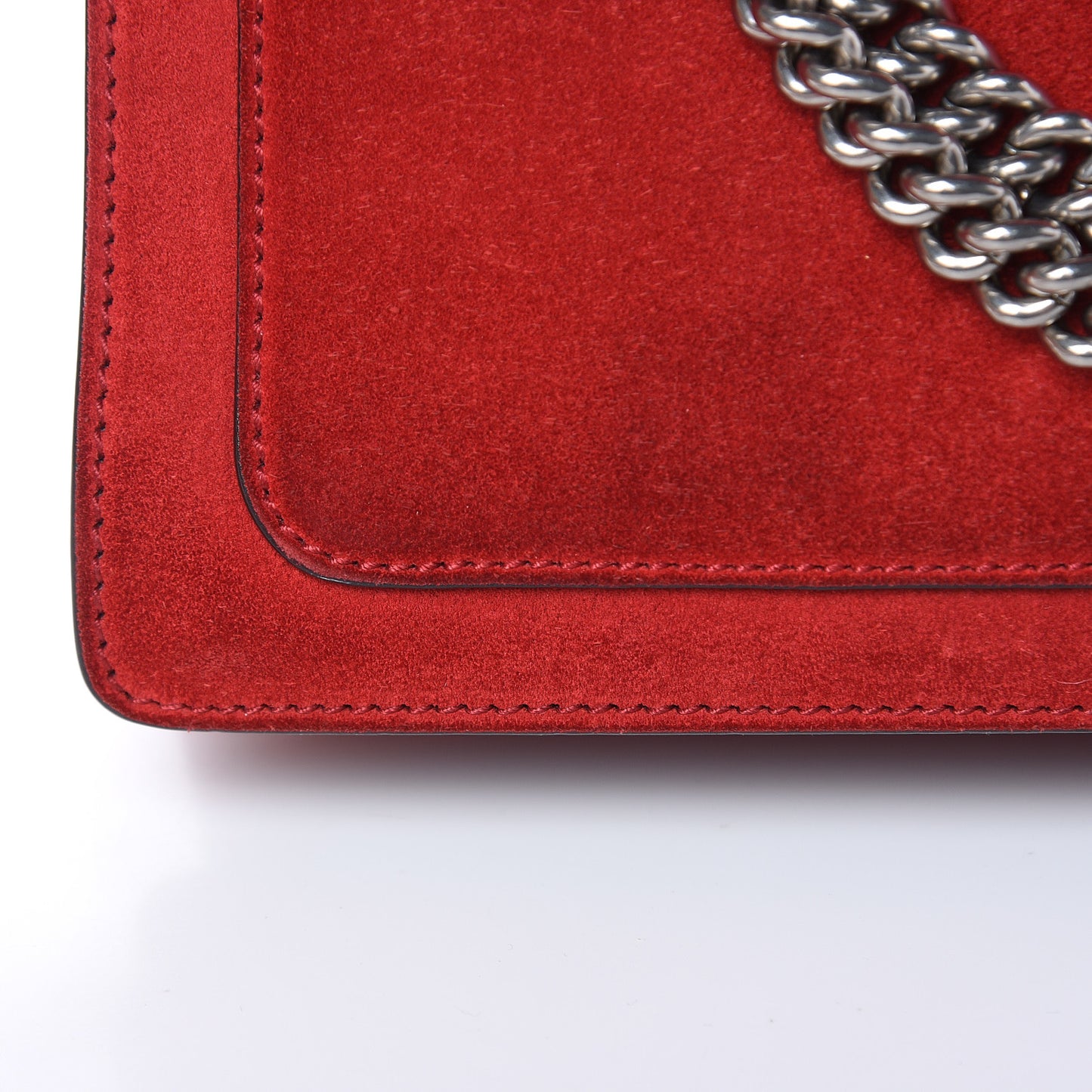 Suede Vitello Velvet Medium Dionysus Shoulder Bag Vulcanic Red