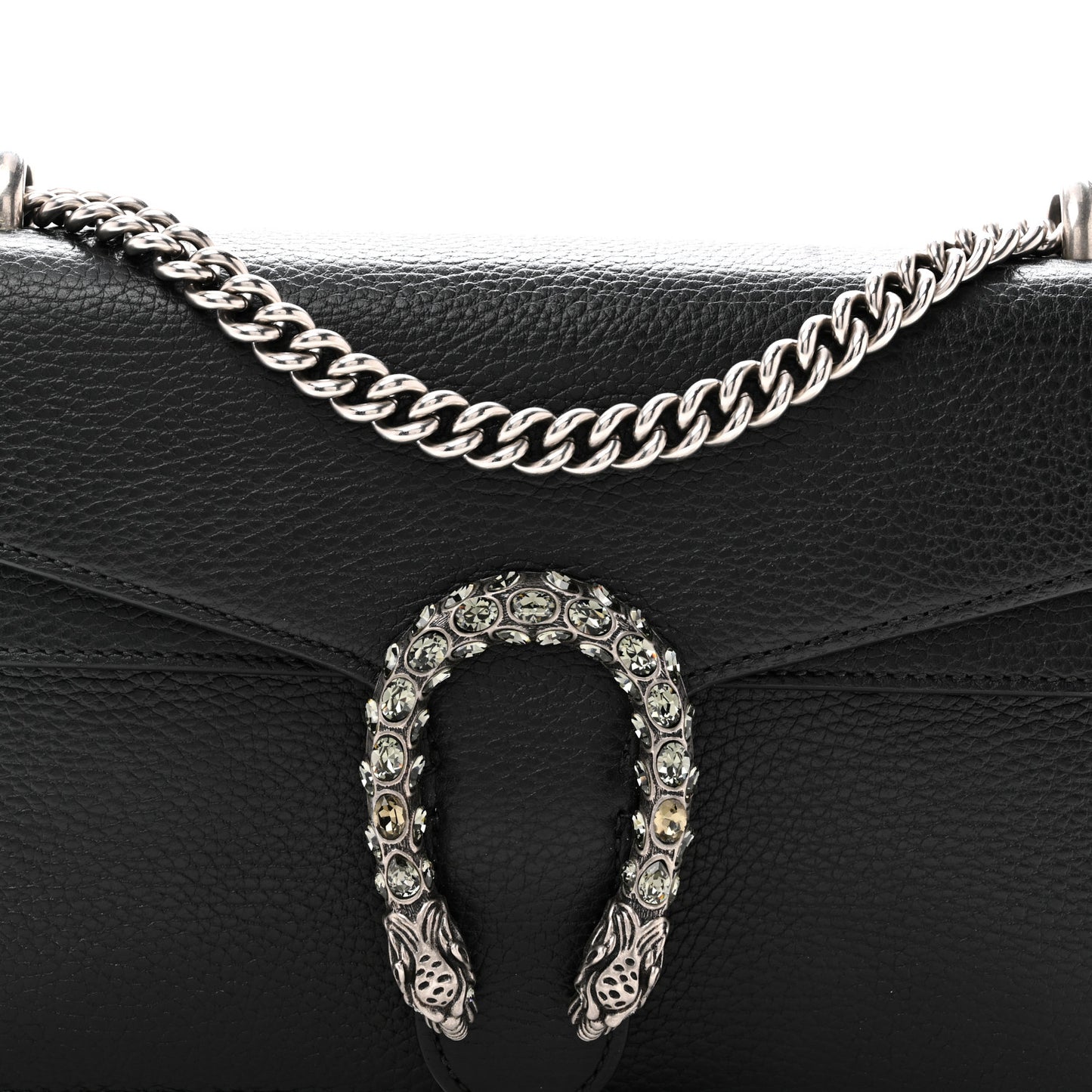 Pebbled Calfskin Small Dionysus Shoulder Bag Black