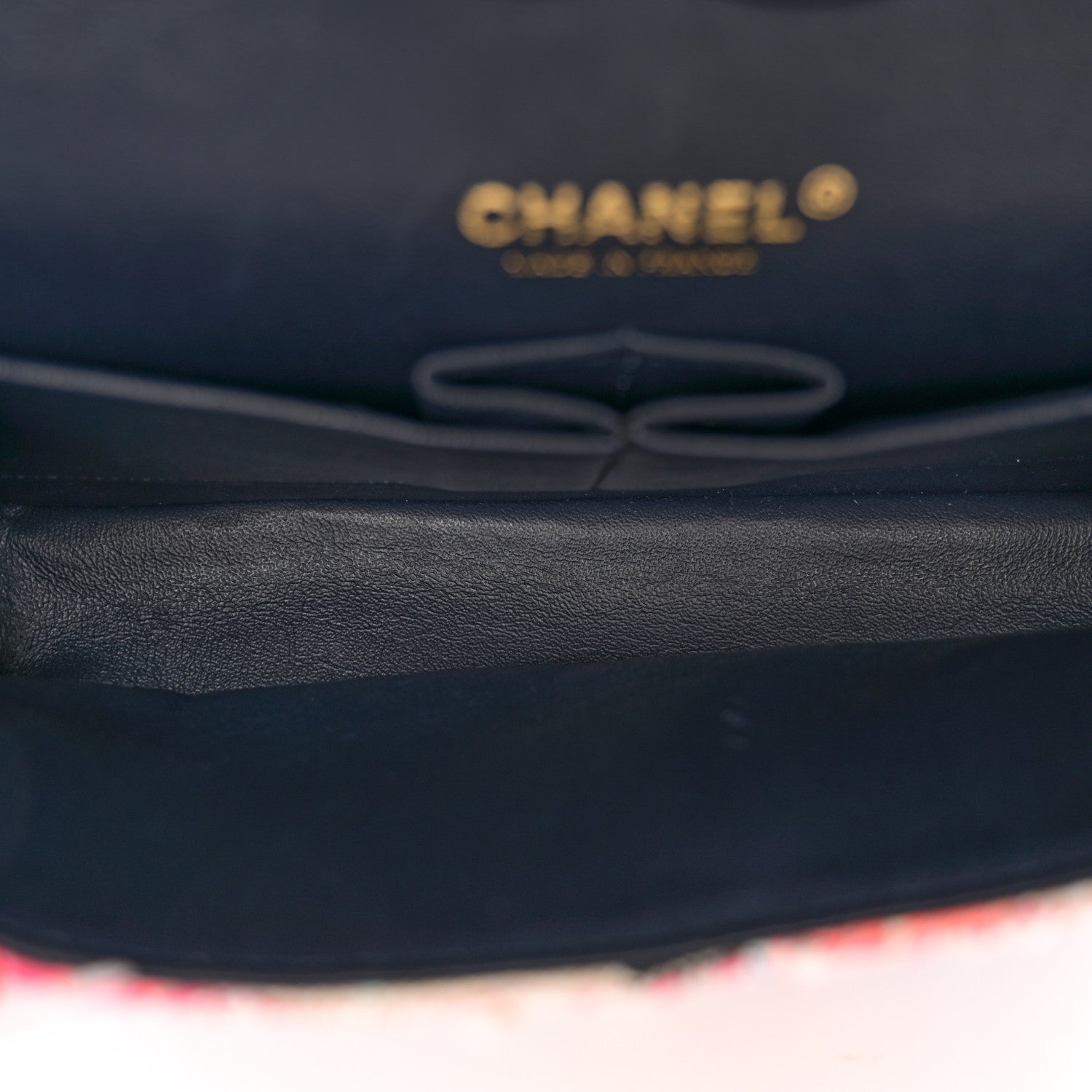 Chanel Tweed Quilted Medium Double Flap Blue Orange Yellow 5 of 11