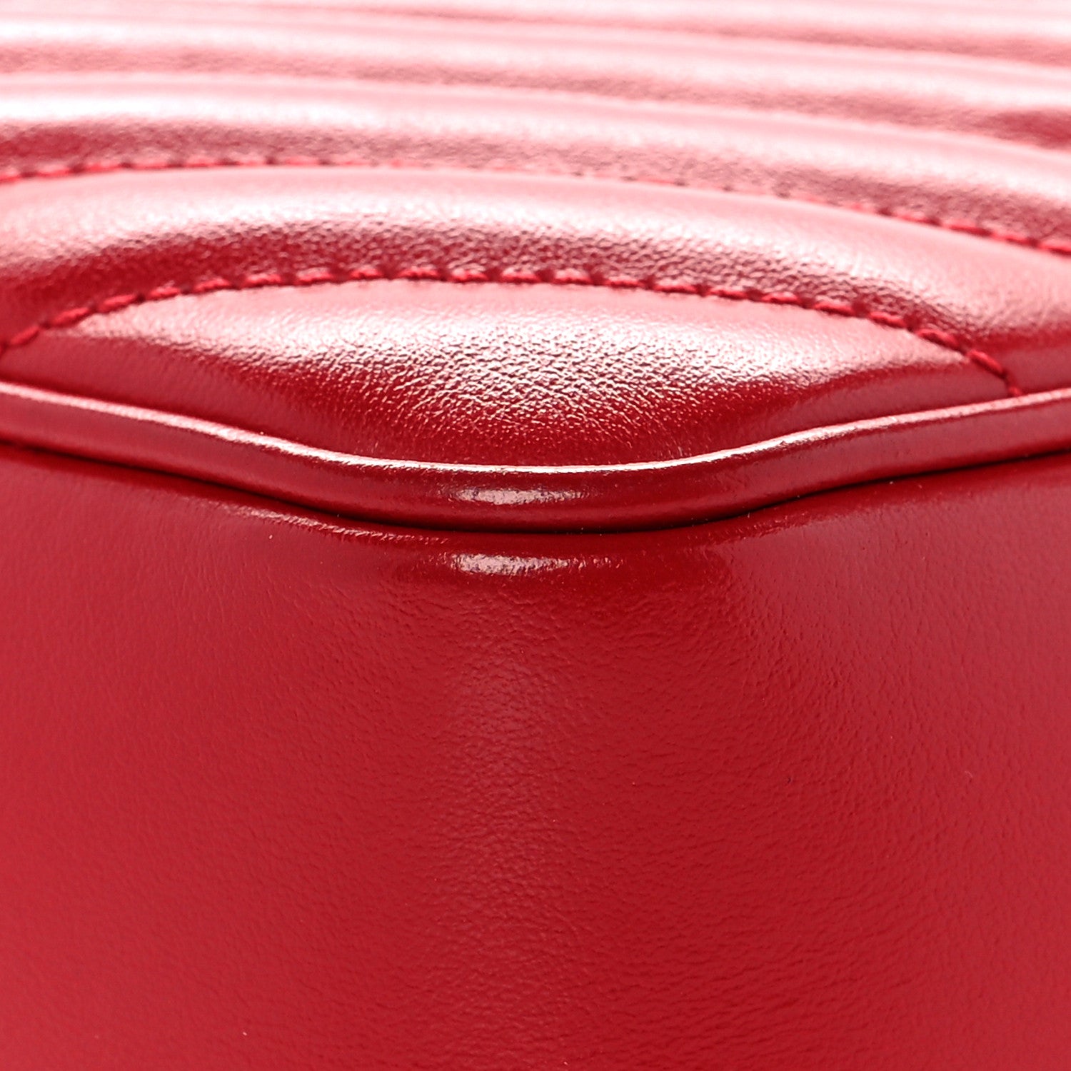 Saint Laurent Calfskin Matelasse Monogram Lou Camera Bag Red 9 of 9