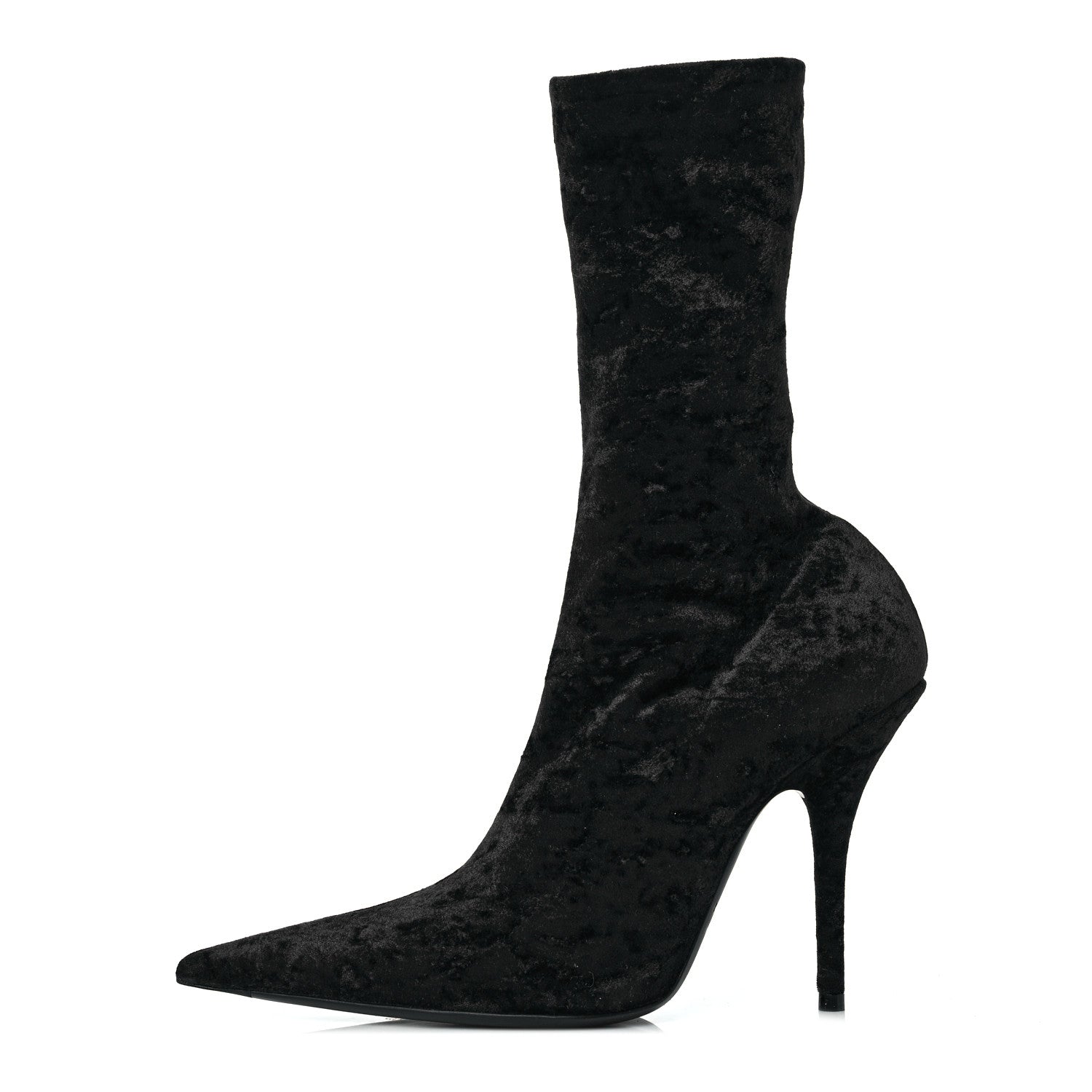 Balenciaga Velvet Spandex Extreme Pointed Toe Knife Ankle Boots 38 Black 1 of 6