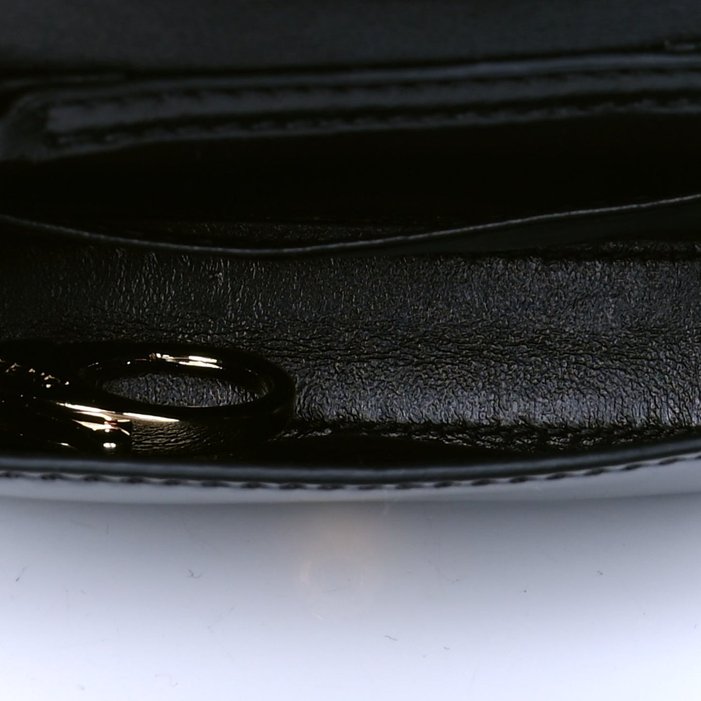 Vitello Vernice Mou Nano Baguette Belt Charm Black