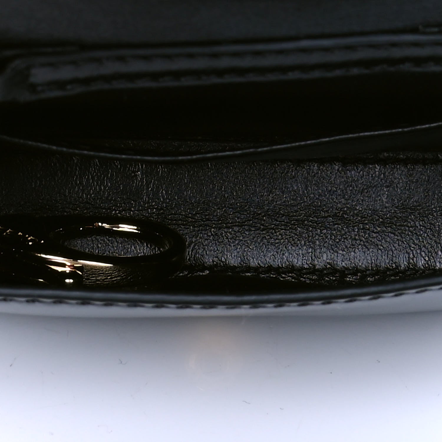 Fendi Vitello Vernice Mou Nano Baguette Belt Charm Black 4 of 4