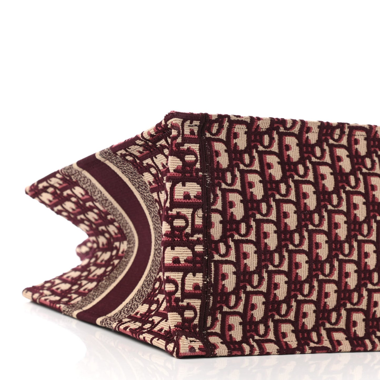 Oblique Medium Book Tote Burgundy Multicolor