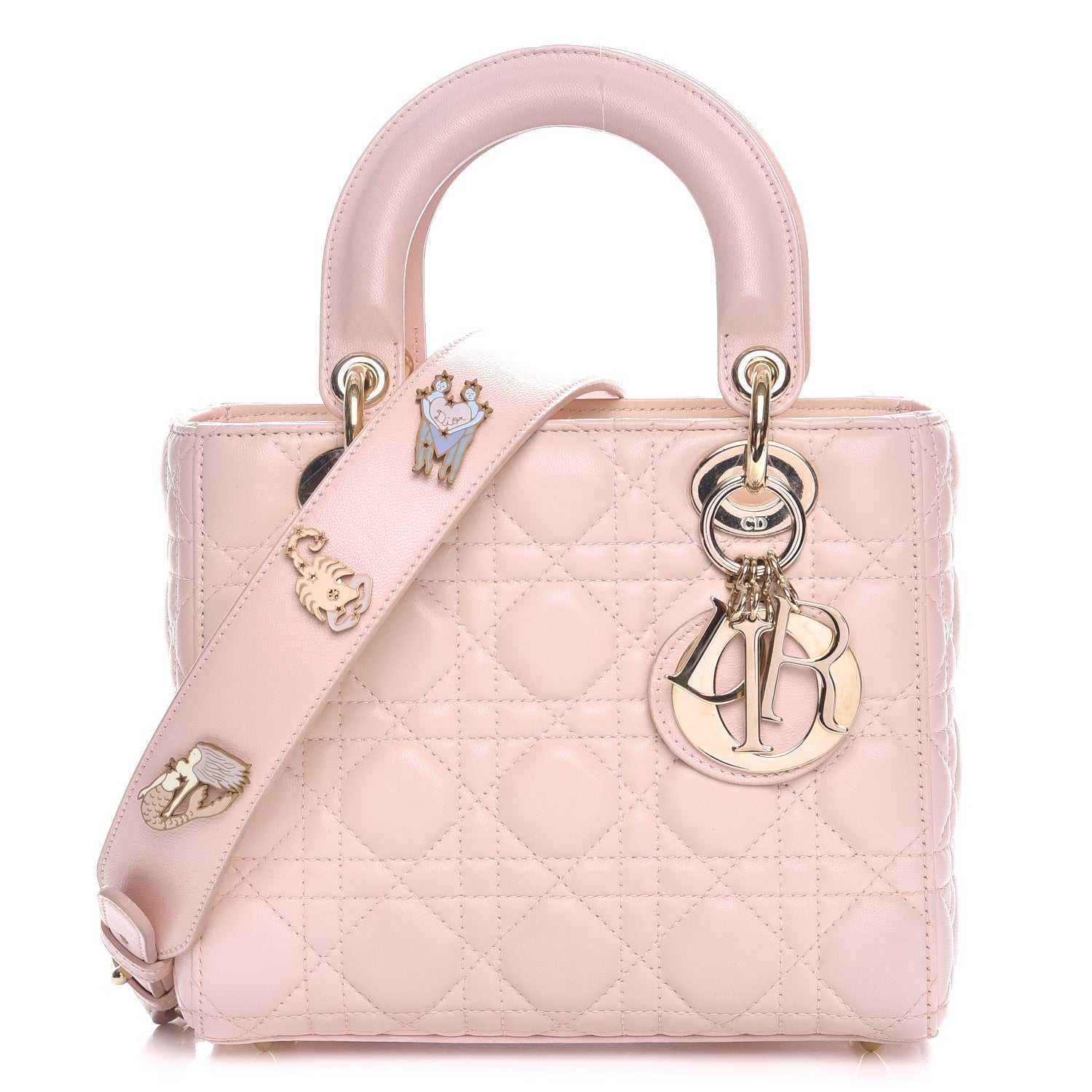 Christian Dior Lambskin Cannage Small Lucky Badges My Lady Dior Pink 1 of 11