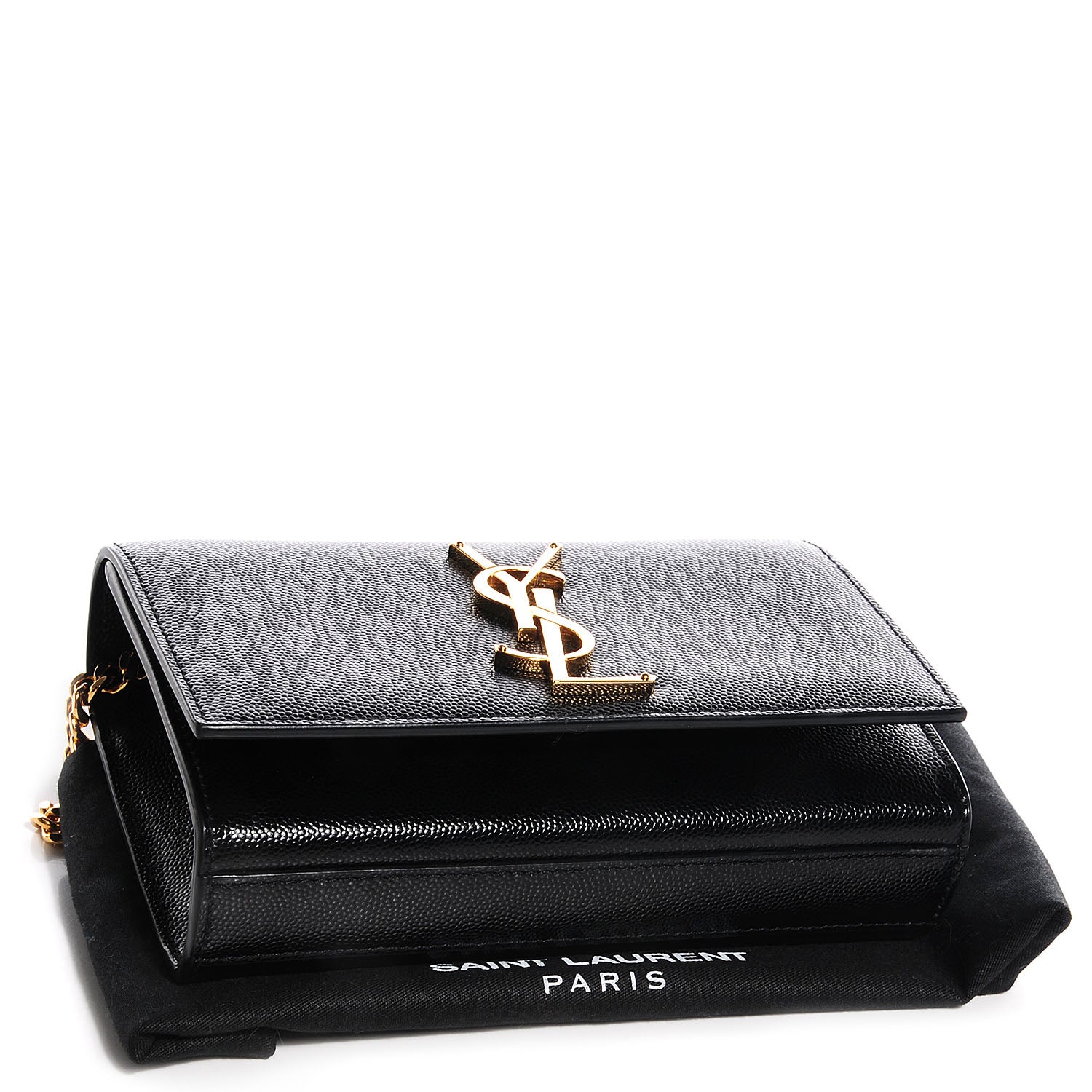 Saint Laurent Grain De Poudre Small Classic Monogram Satchel Black 6 of 21