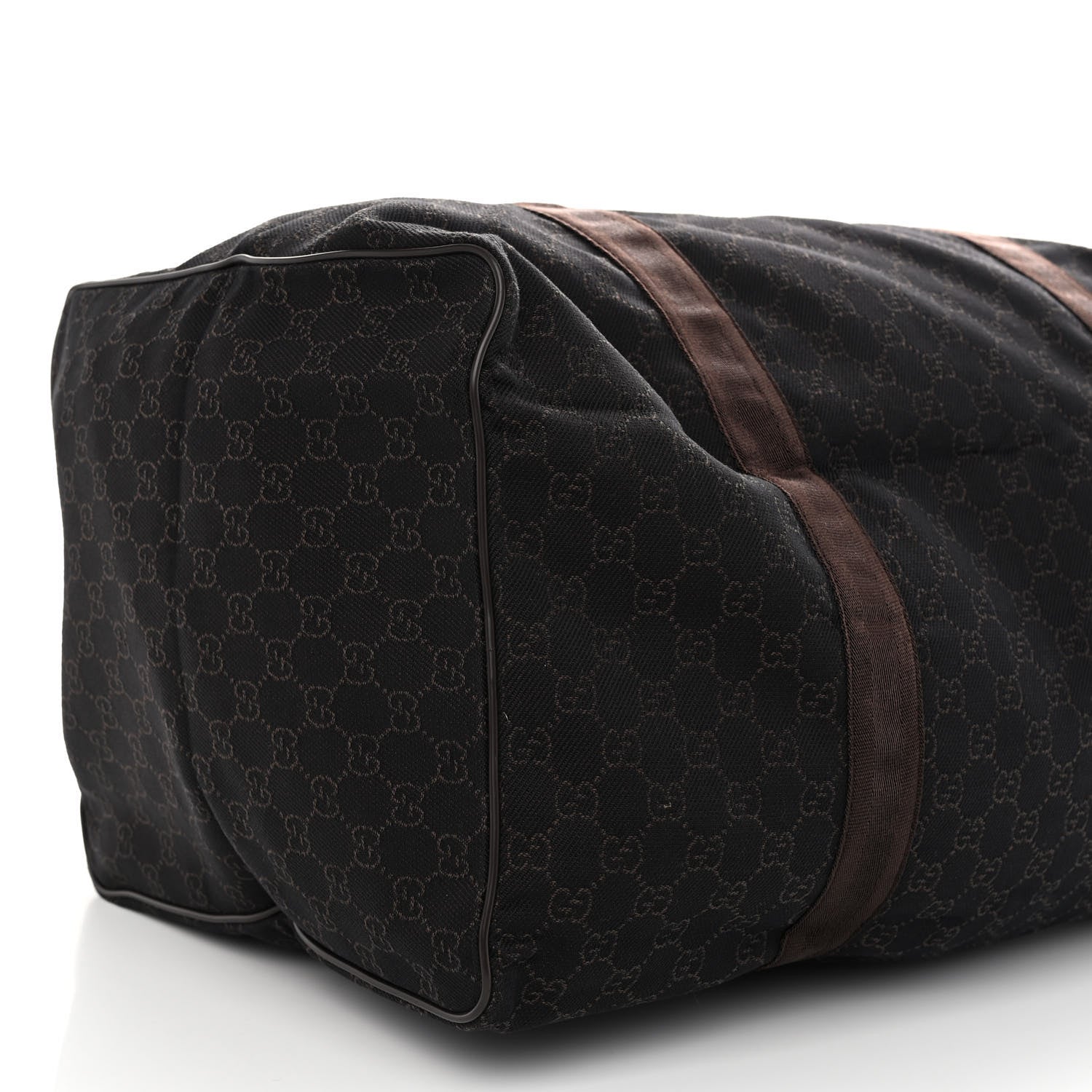 Gucci Denim Monogram Large Collapsible Carry On Duffle Bag Brown 9 of 10