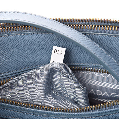 Prada Saffiano Galleria Mini Double Zip Tote Aviazione 7 of 10
