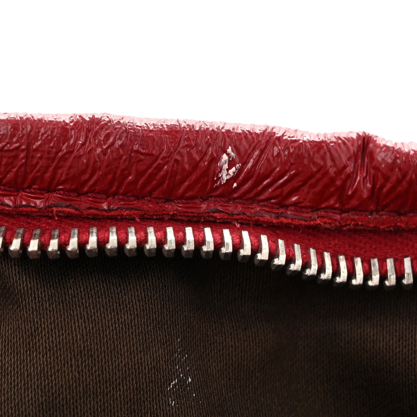 Vernice Trapunto Tote Rosso