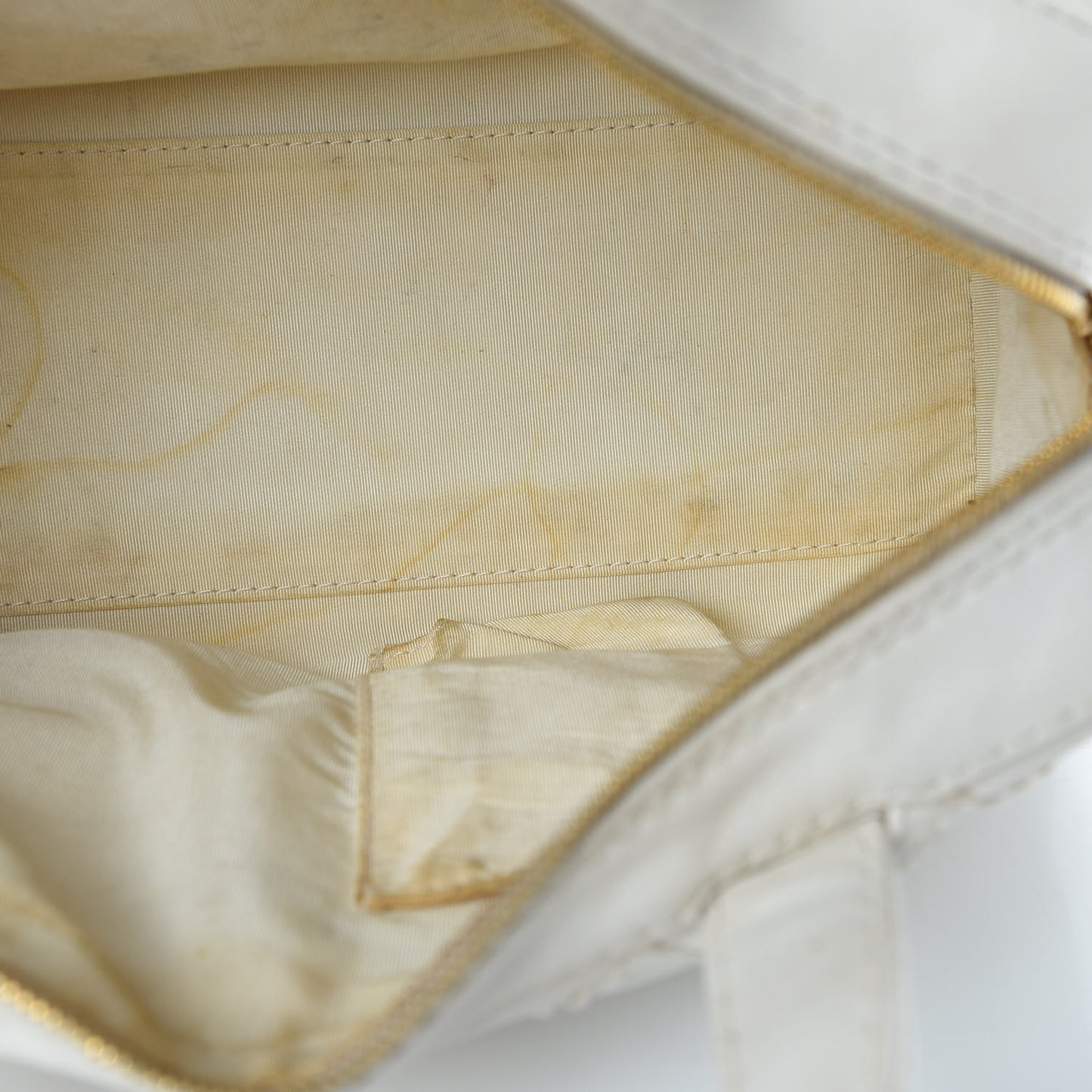 Calfskin Wild Stitch Top Handle Bag White