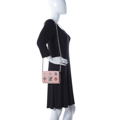 Louis Vuitton Epi Mechanical Flowers Twist Chain Wallet Rose Ballerine 2 of 9