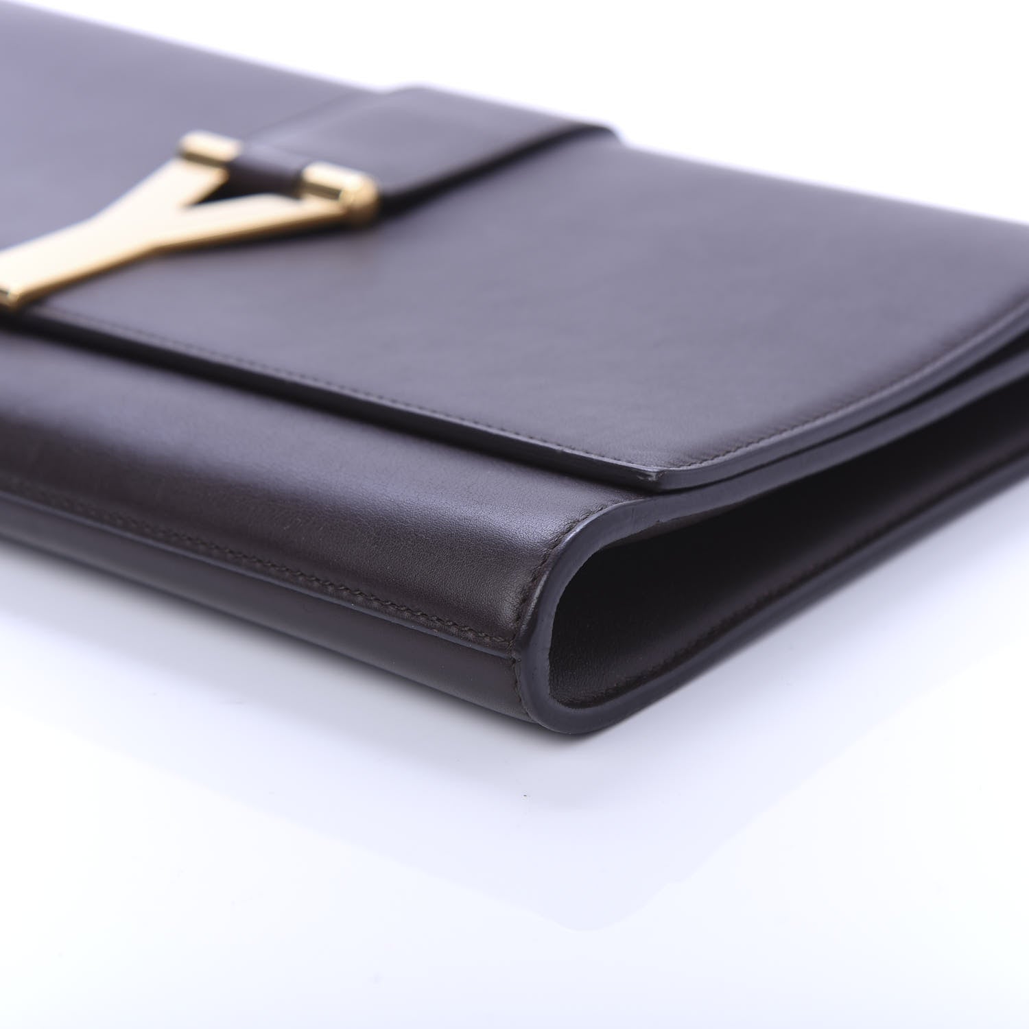 Saint Laurent Calfskin Classic Y Ligne Clutch Brown 7 of 9