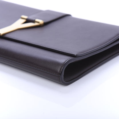 Saint Laurent Calfskin Classic Y Ligne Clutch Brown 7 of 9