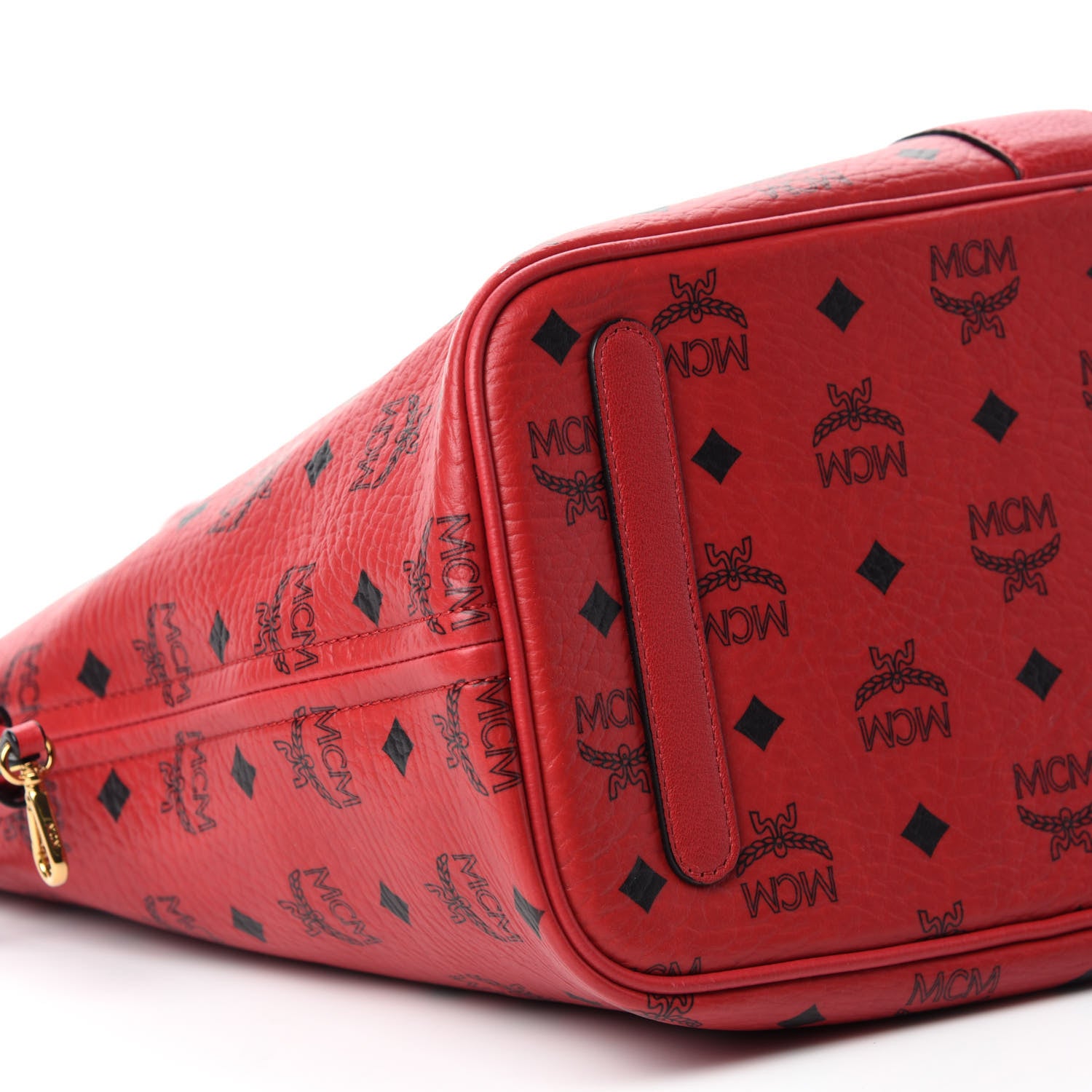 MCM Visetos Medium Liz Reversible Shopper Tote Ruby Red 6 of 16