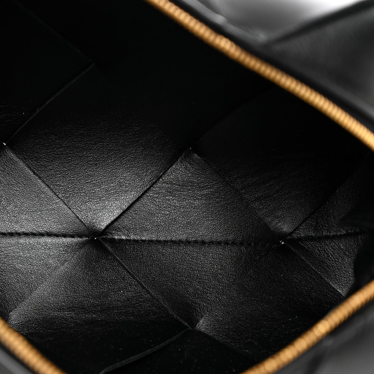 Lambskin Maxi Intrecciato Small Cassette Camera Bag Black