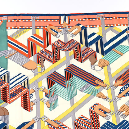 Hermes Silk Sangles En Zigzag Scarf 90 3 of 9