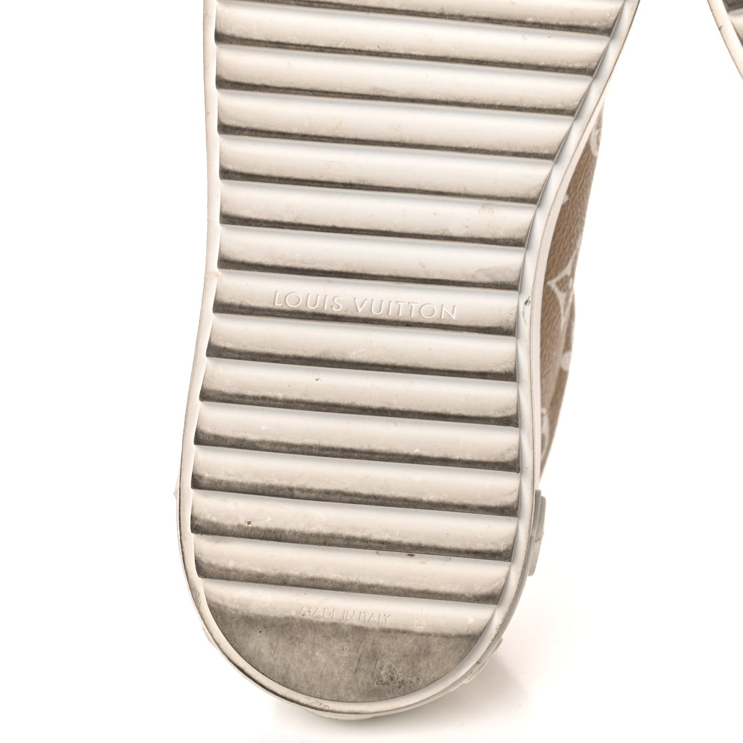 Monogram Giant Time Out Sneakers 36 Kaki White Beige