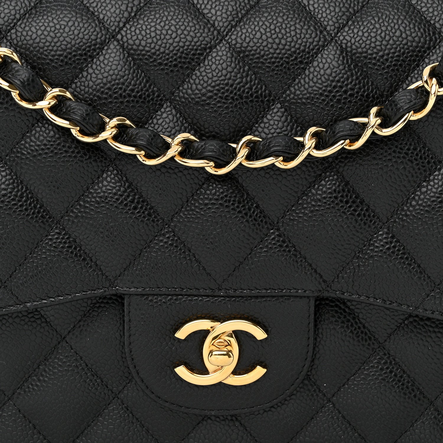 Chanel Caviar Quilted Jumbo Double Flap Black 9 of 12