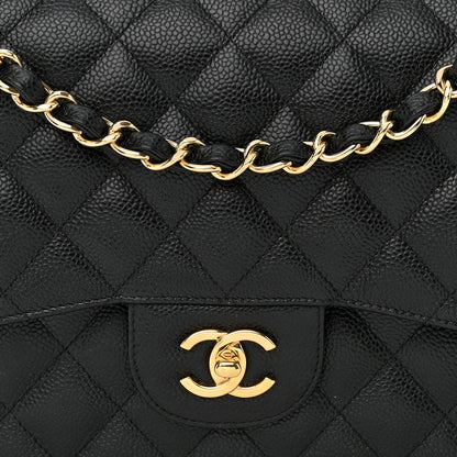 Chanel Caviar Quilted Jumbo Double Flap Black 9 of 12
