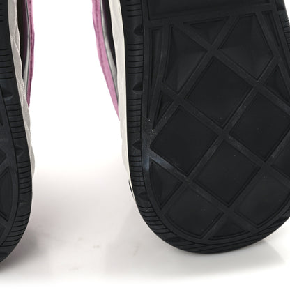 Chanel Suede Calfskin Nylon Grosgrain CC Sneakers 40.5 Dark Pink 10 of 11