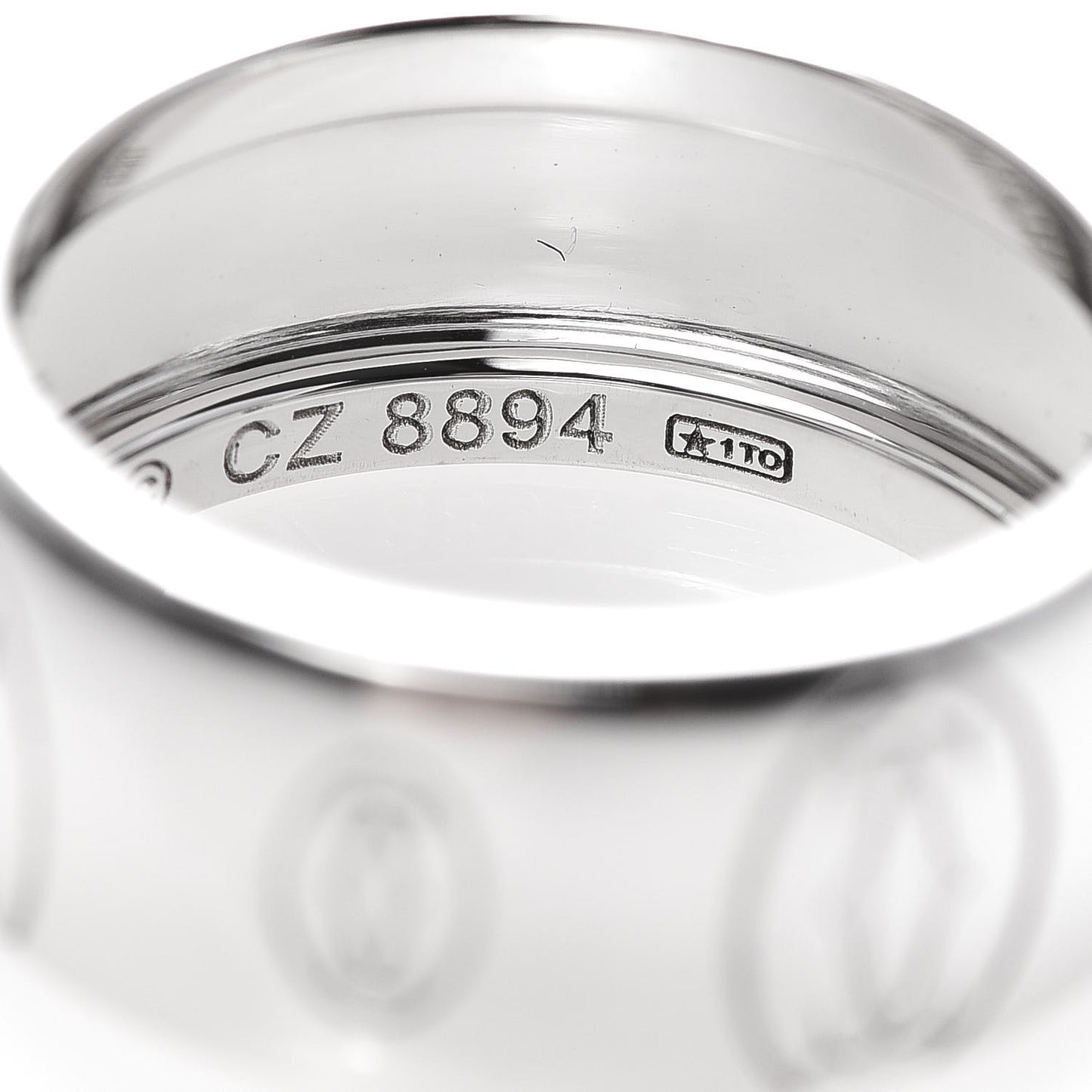 18K White Gold 8mm Happy Birthday Band Ring 51 5.75