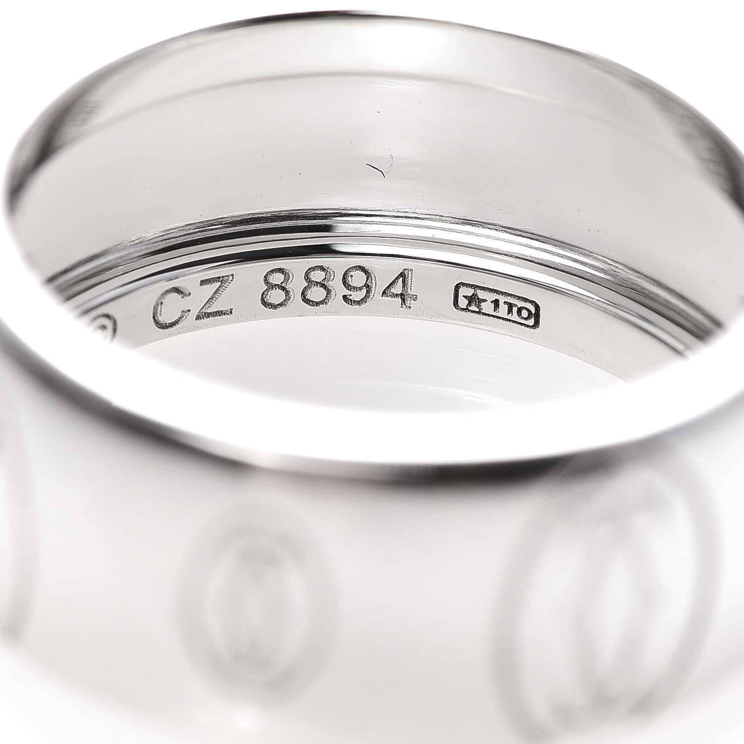 Cartier 18K White Gold 8mm Happy Birthday Band Ring 51 5.75 6 of 6