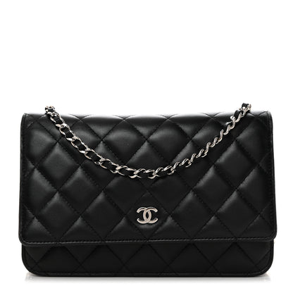 Chanel Lambskin Quilted Wallet On Chain WOC Black 1 of 11