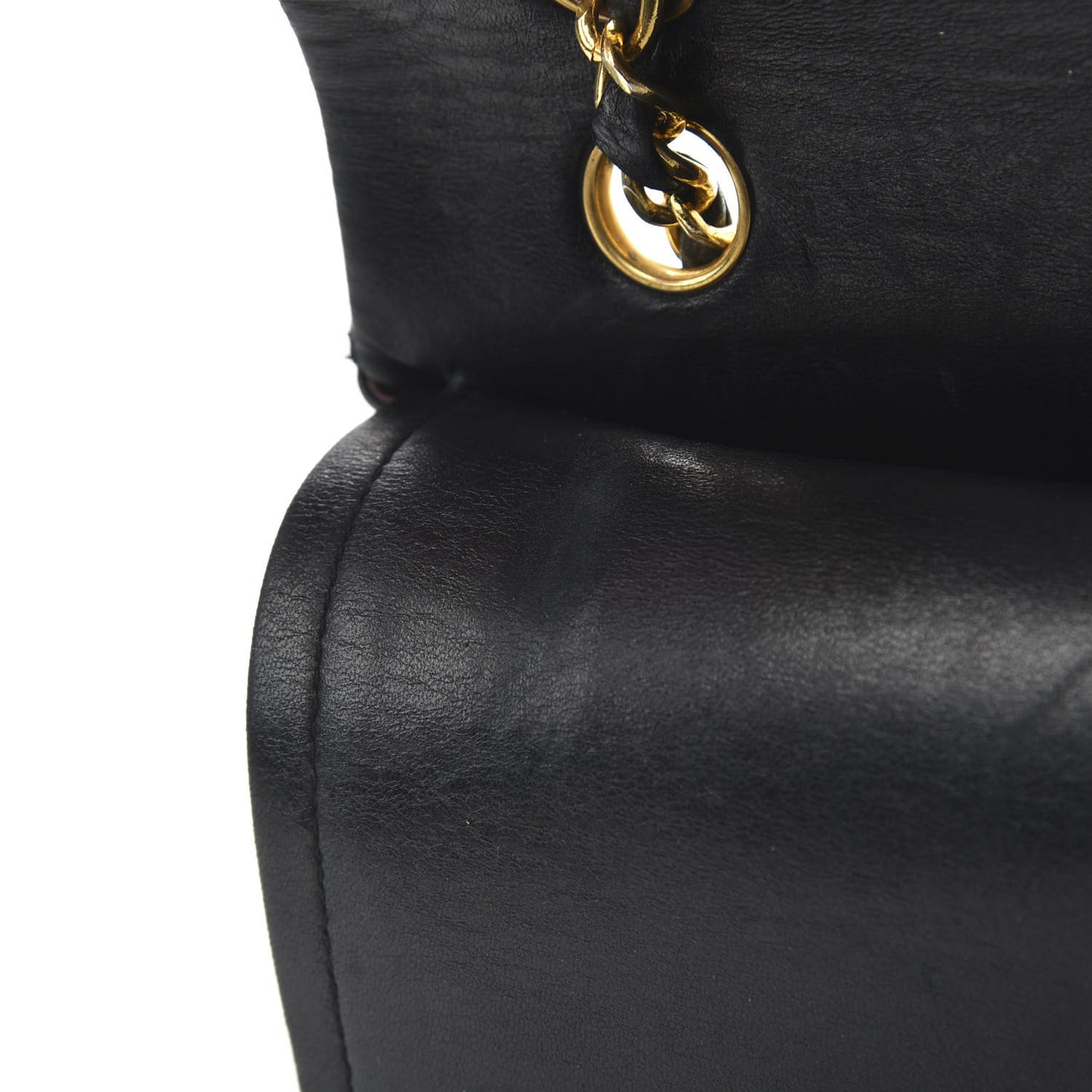 Lambskin Quilted Medium Double Flap Black