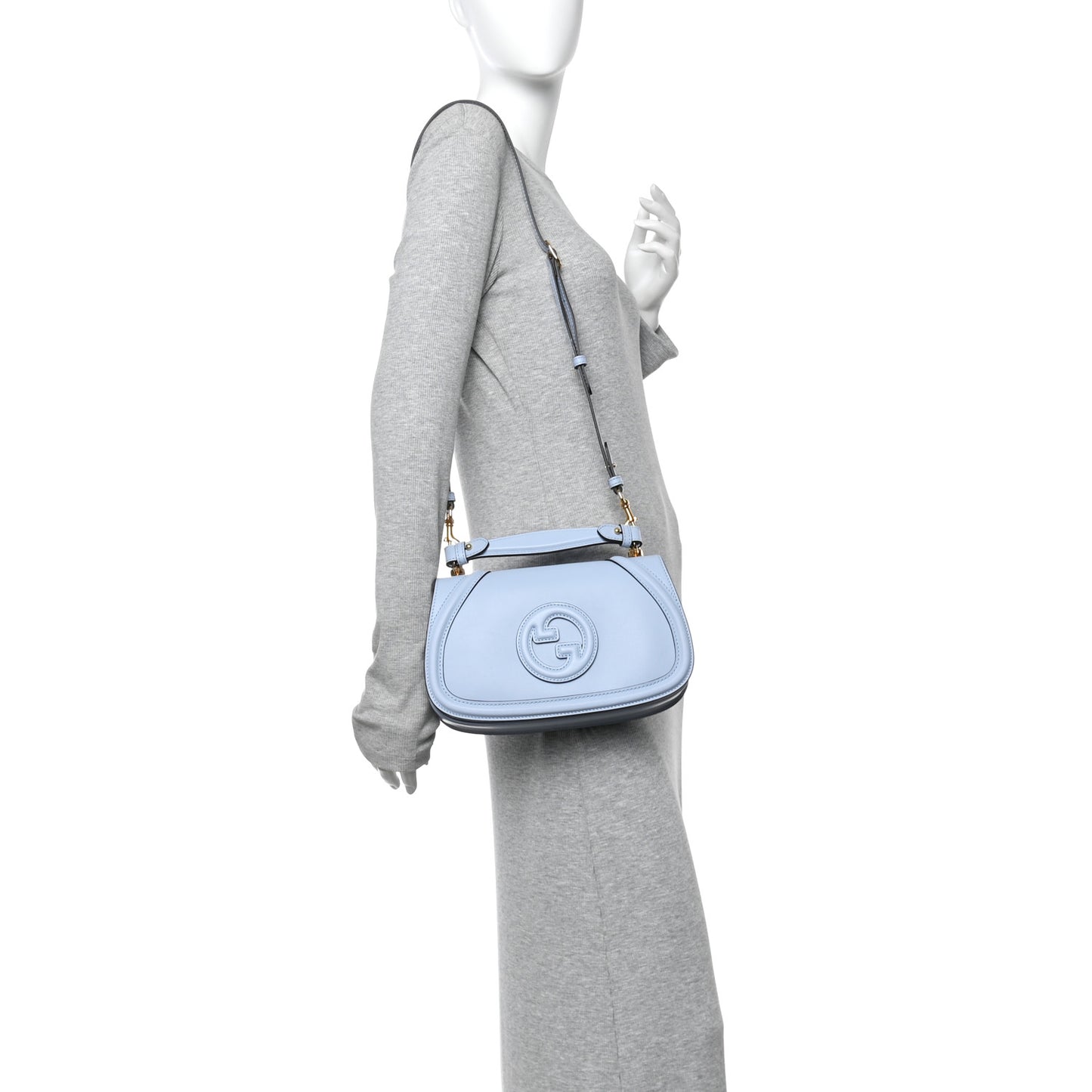 Roxy Calfskin Medium Blondie Top Handle Bag Cloudy Blue