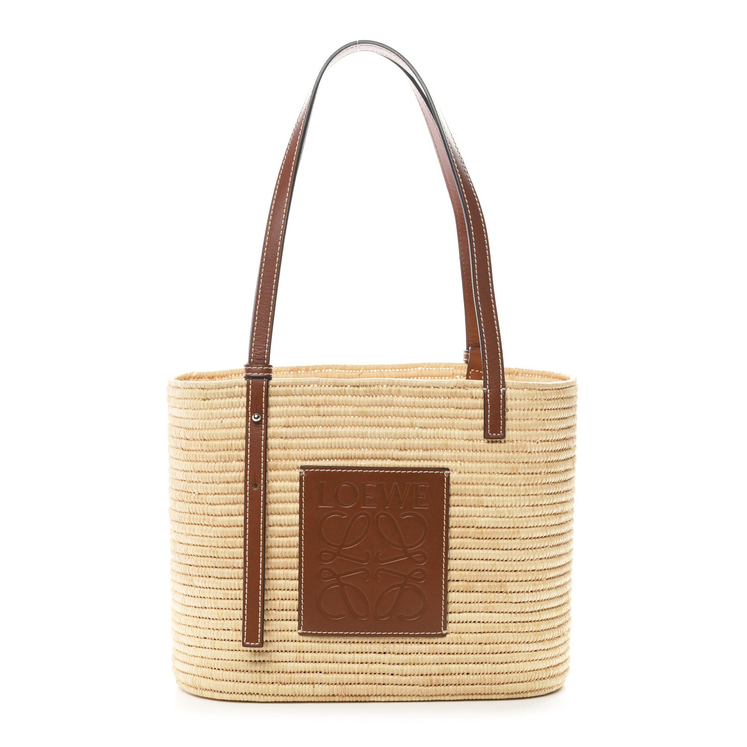 Loewe Raffia Small Square Basket Tote Bag Natural Tan 1 of 10
