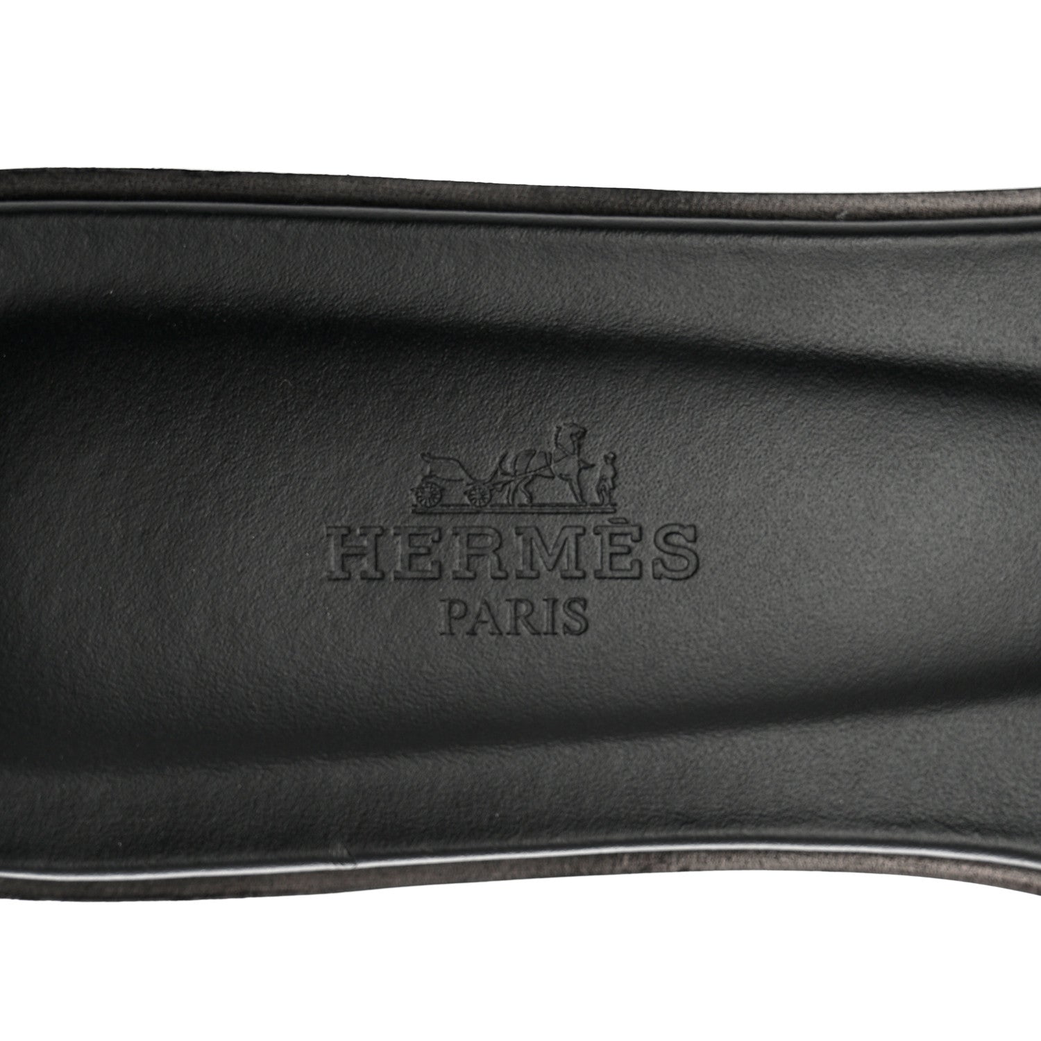 Hermes Box Calfskin Oran Sandals 37.5 Black 8 of 9