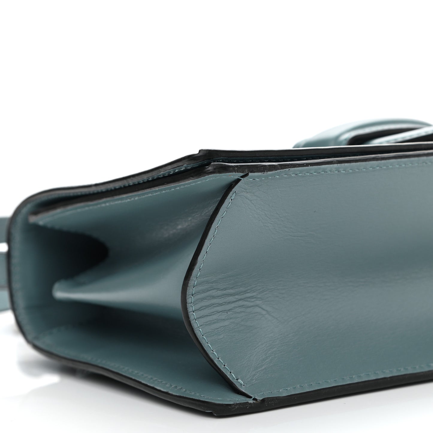 Calfskin Small Barcelona Shoulder Bag Stone Blue