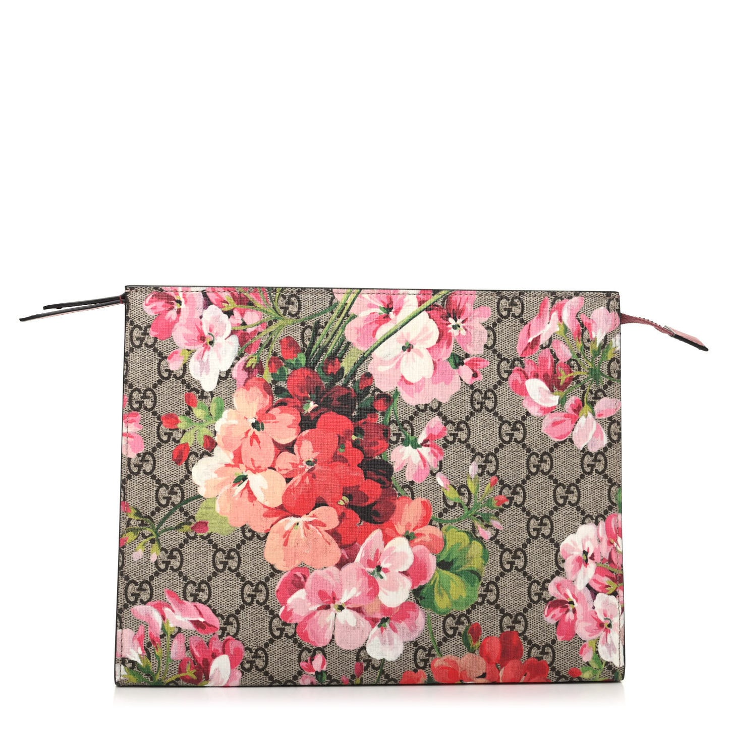 GG Supreme Monogram Blooms Large Cosmetic Case Beige Multicolor Dry Rose