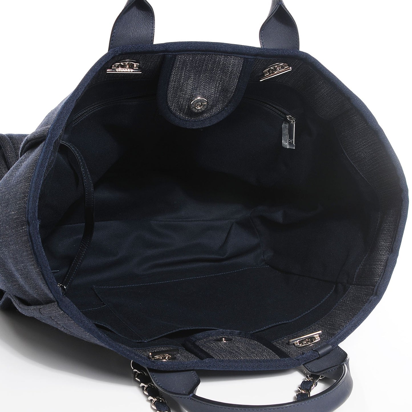 Canvas Large Deauville Tote Dark Blue