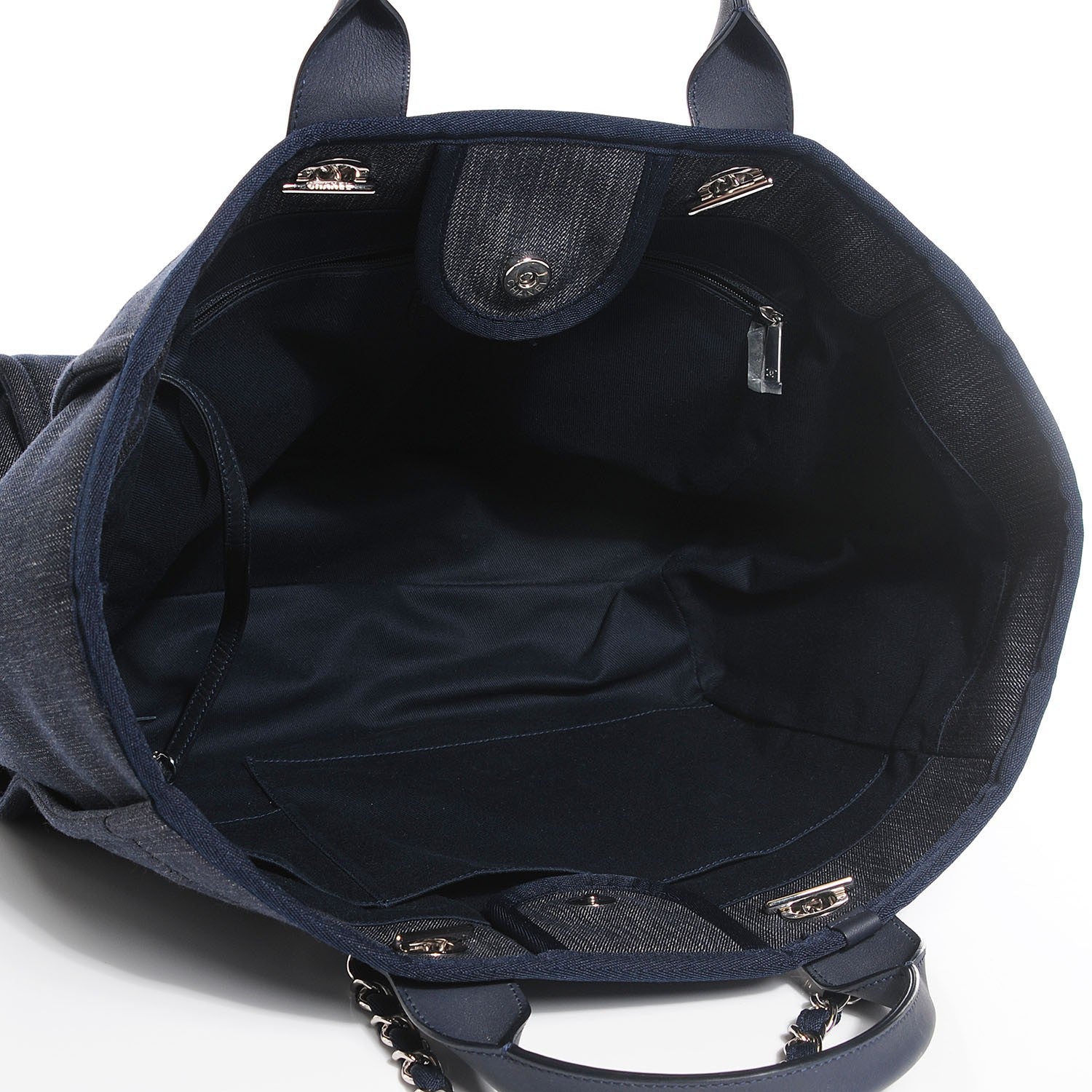 Chanel Canvas Large Deauville Tote Dark Blue 8 of 8