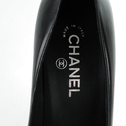 Chanel Lambskin Satin Cap Toe Pumps 41 Black 7 of 7