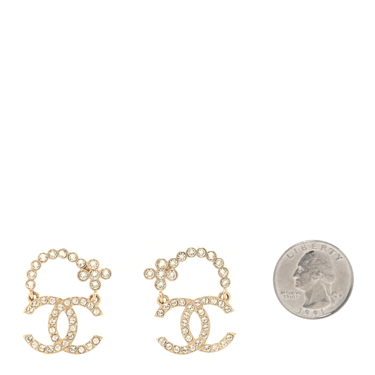 Crystal CC Earrings Gold