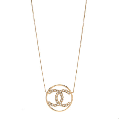 Chanel Baguette Crystal High Society CC Pendant Necklace Gold 1 of 4