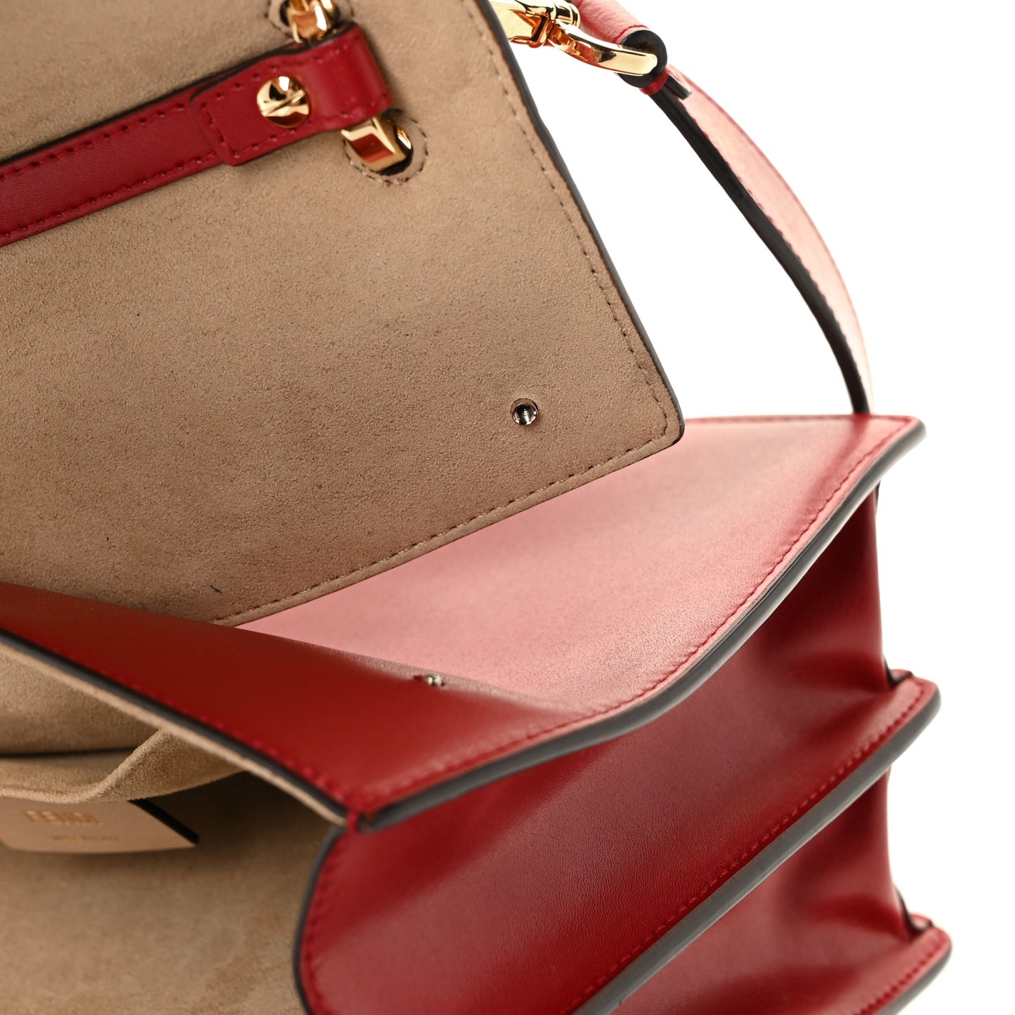 Vitello Liberty FF 1974 Embossed Kan I Shoulder Bag Fragola