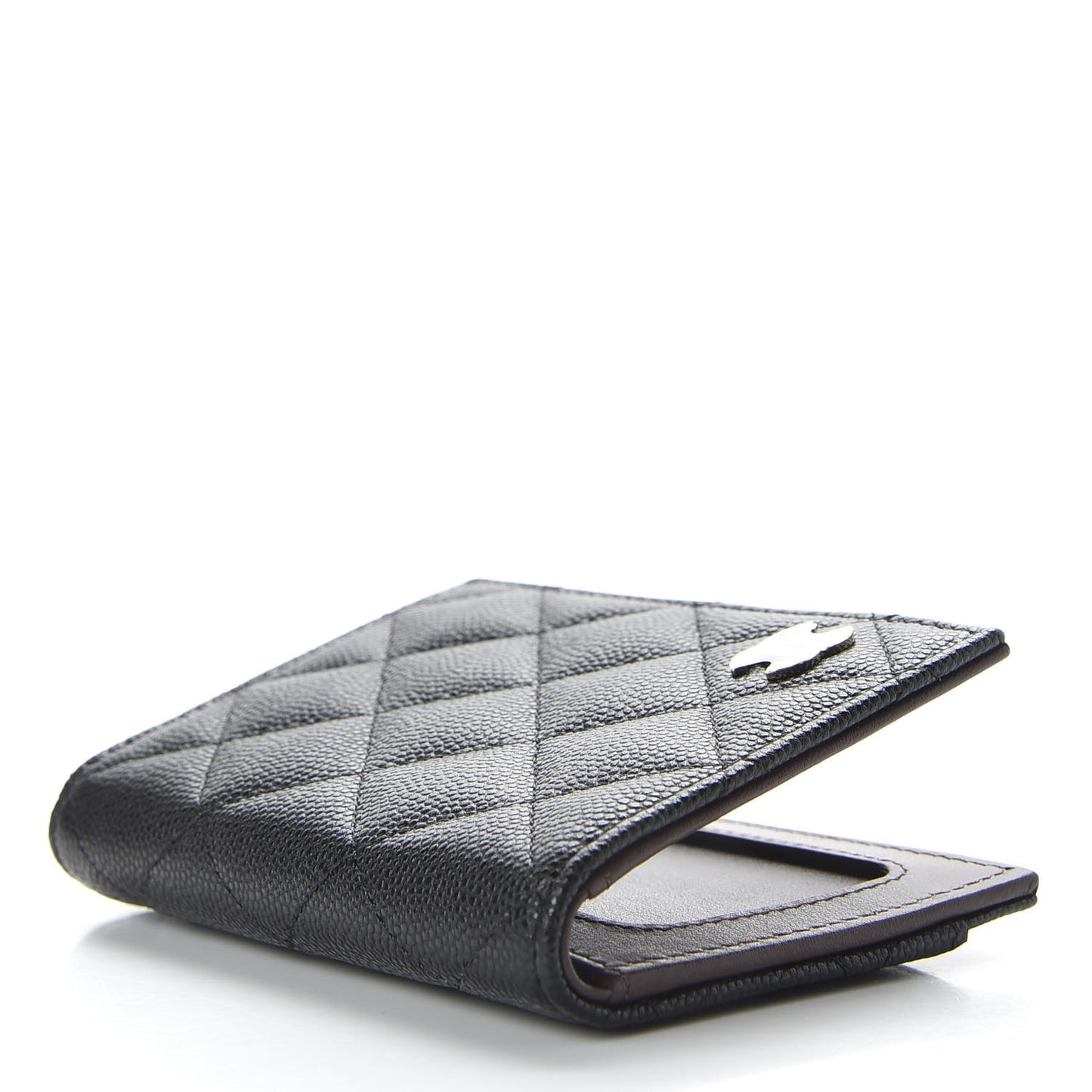 Caviar Quilted Card Holder Wallet Black