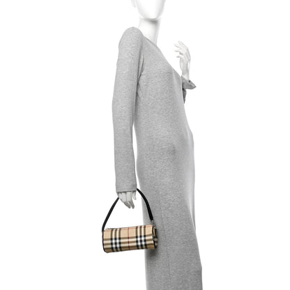Burberry Vintage Check Calfskin Mini Barrel Bag Beige Black 2 of 9