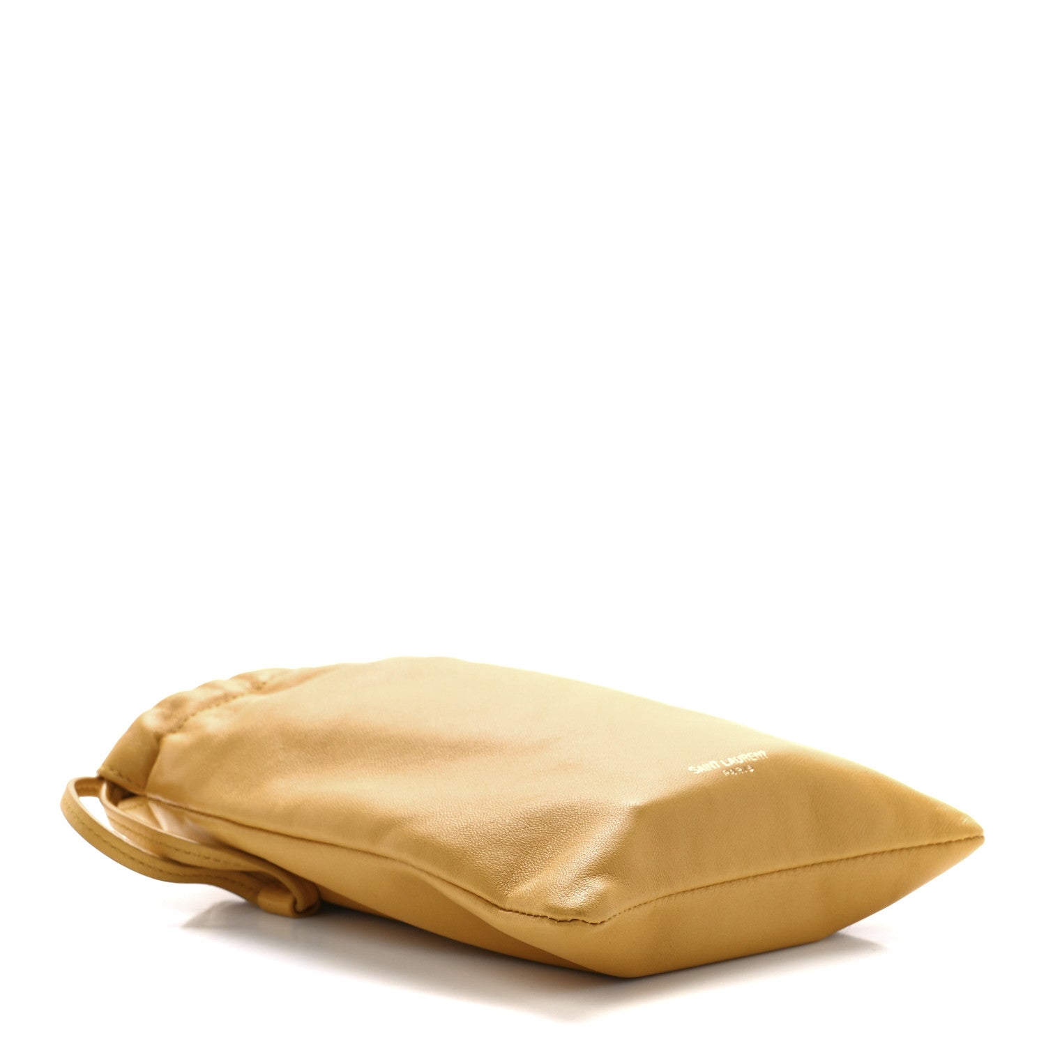 Saint Laurent Lambskin Paris Drawstring Pouch Saffran 4 of 11