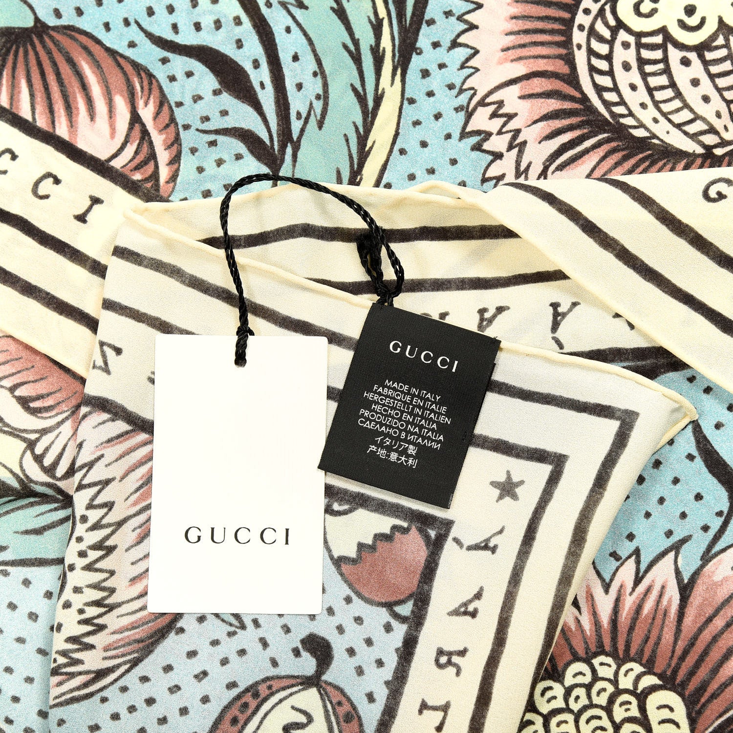 Gucci Silk Alsacienne Flower Print Scarf 3 of 3
