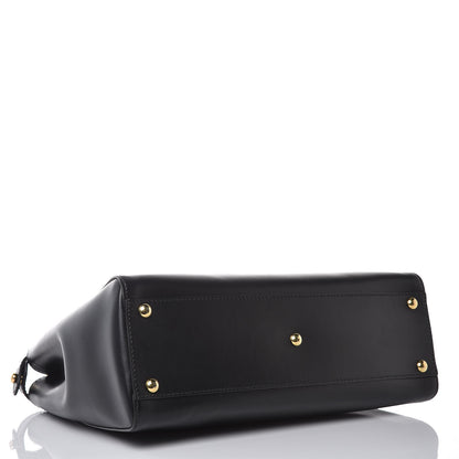 Fendi Vitello Morgan Shiny Nappa Medium Peekaboo Iconic Satchel Black 4 of 9