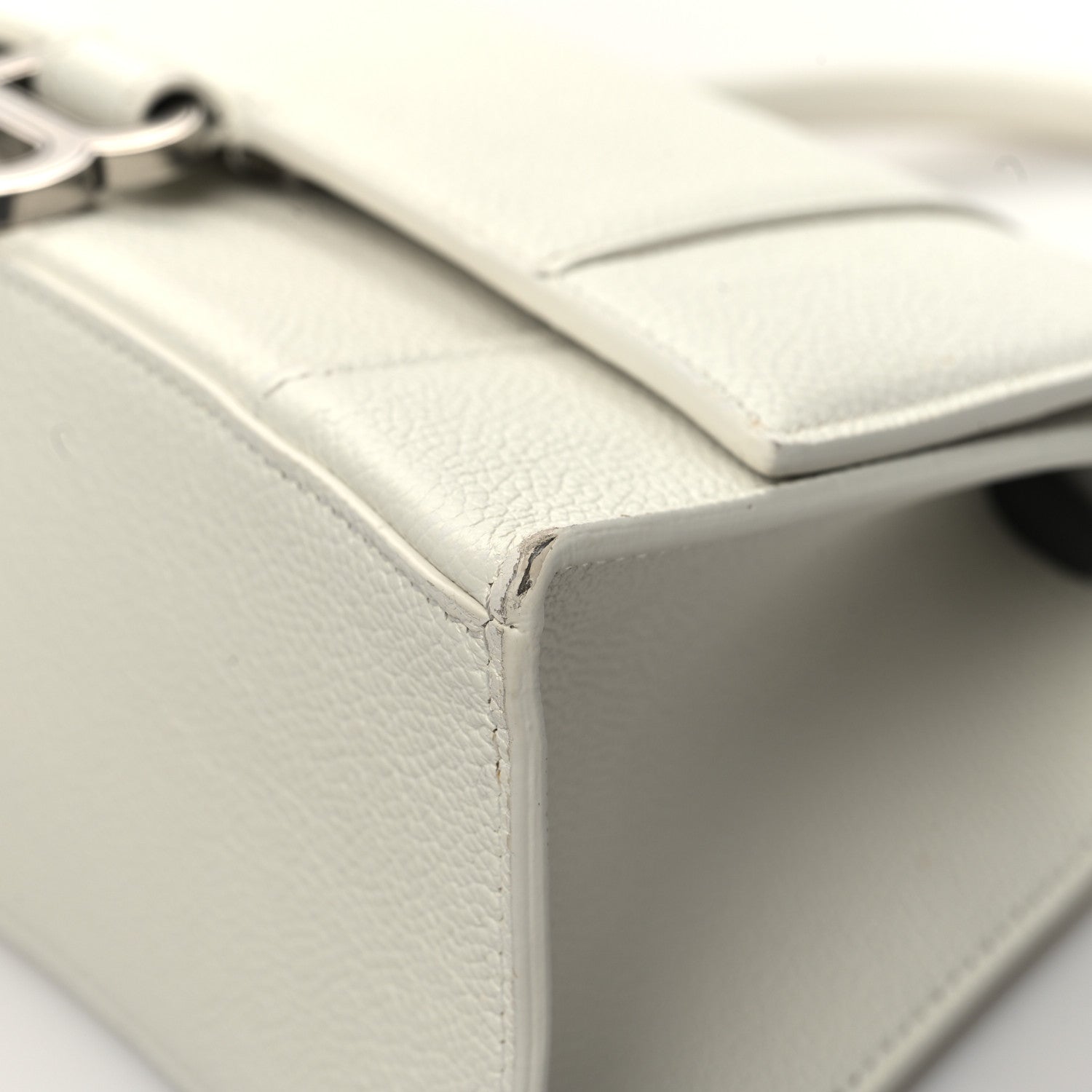 Balenciaga Grained Calfskin Small Hourglass Top Handle Bag White 9 of 14
