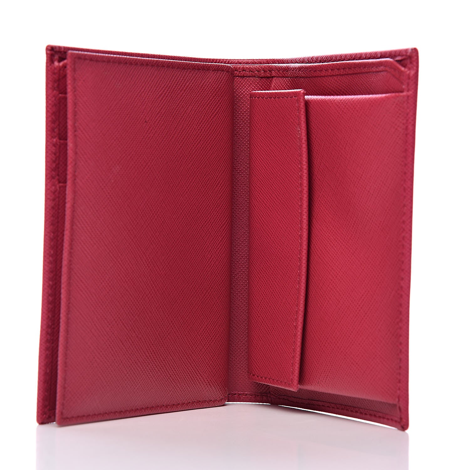 Prada Saffiano Metal Bi-Fold Wallet Ibisco 6 of 9