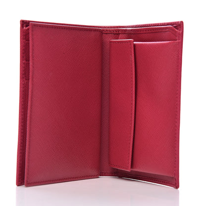 Prada Saffiano Metal Bi-Fold Wallet Ibisco 6 of 9