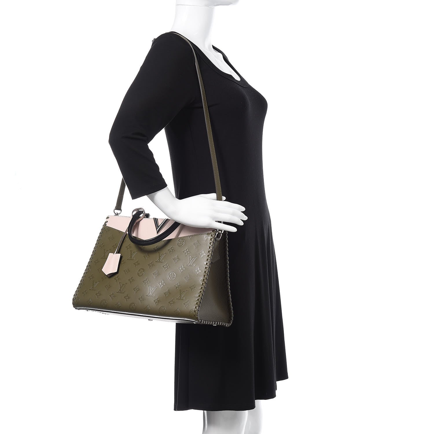 Louis Vuitton Cuir Plume Monogram Very One Zipped Tote Green 2 of 9