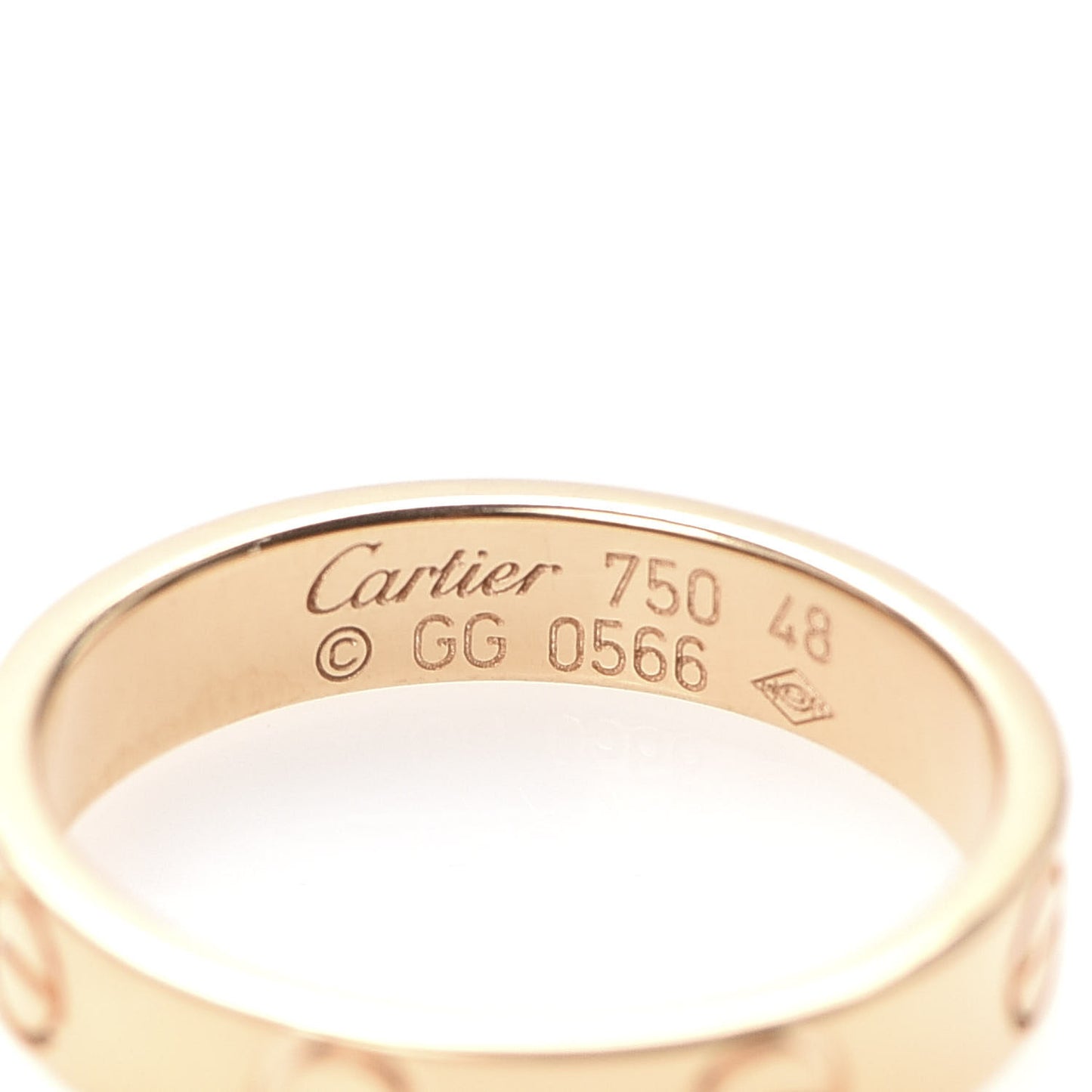 18K Pink Gold 3.5mm LOVE Wedding Band Ring 48 4.5